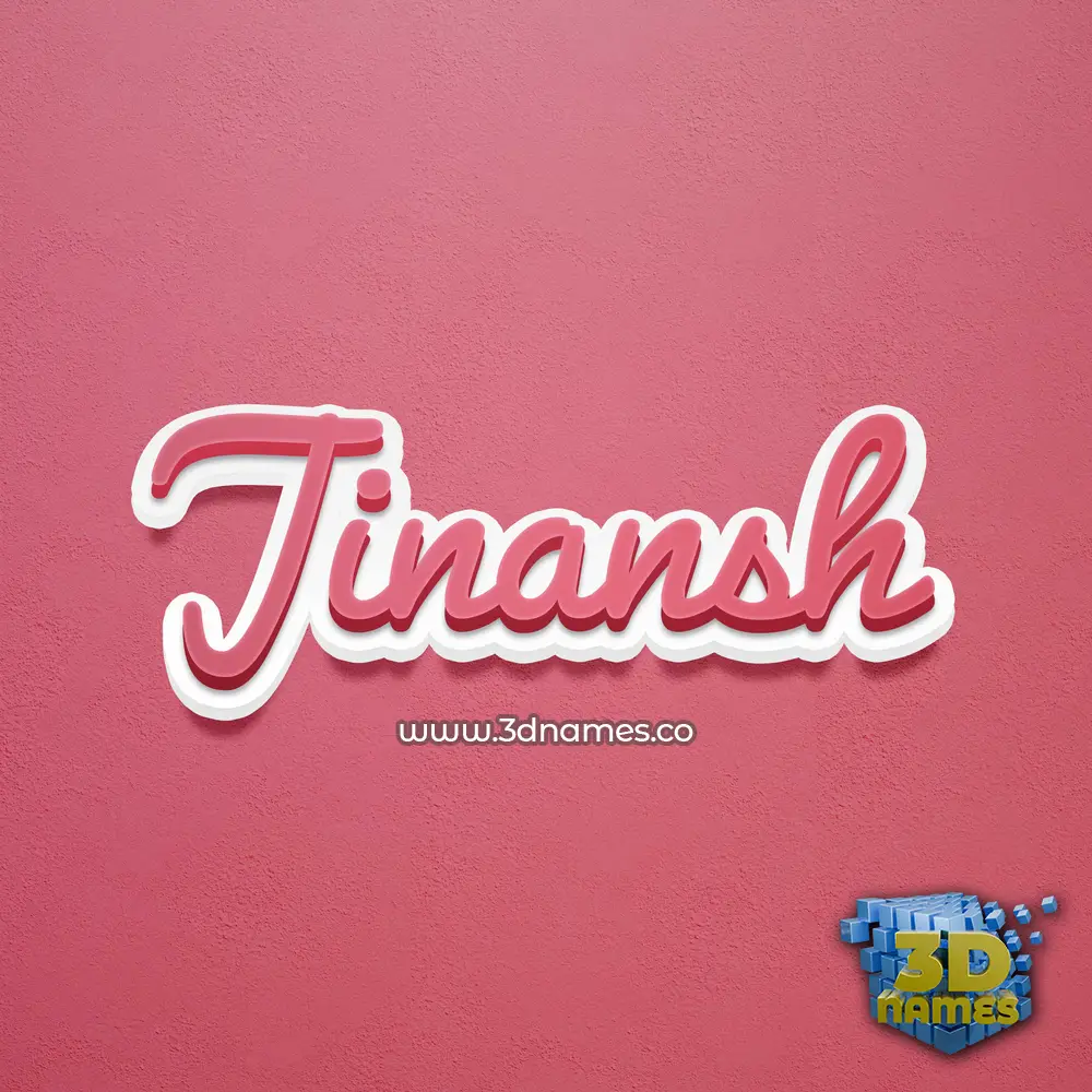 jinansh in Red Scribble style - 3D name wallpaper