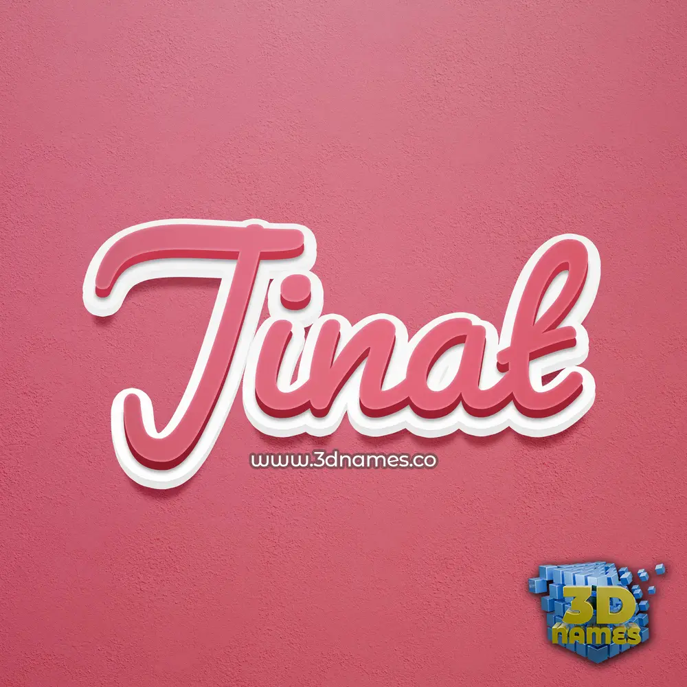 jinat in Red Scribble style - 3D name wallpaper