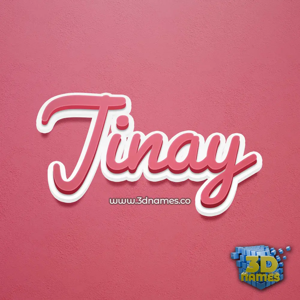 jinay in Red Scribble style - 3D name wallpaper