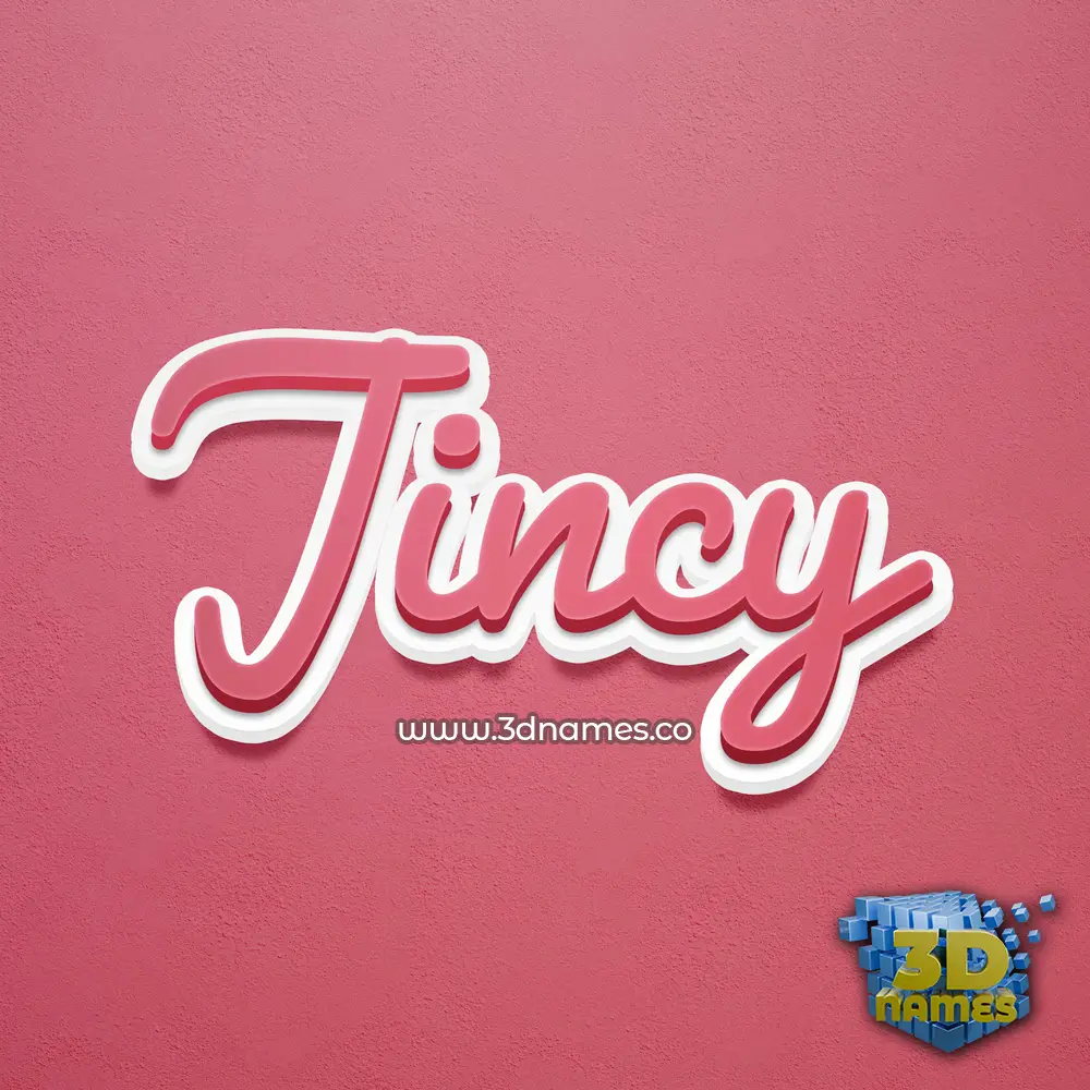 jincy in Red Scribble style - 3D name wallpaper