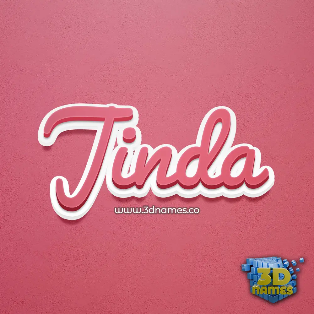 jinda in Red Scribble style - 3D name wallpaper