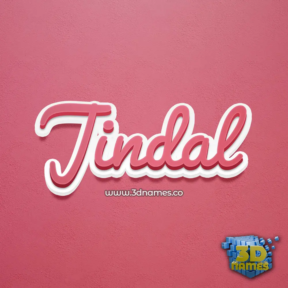 jindal in Red Scribble style - 3D name wallpaper