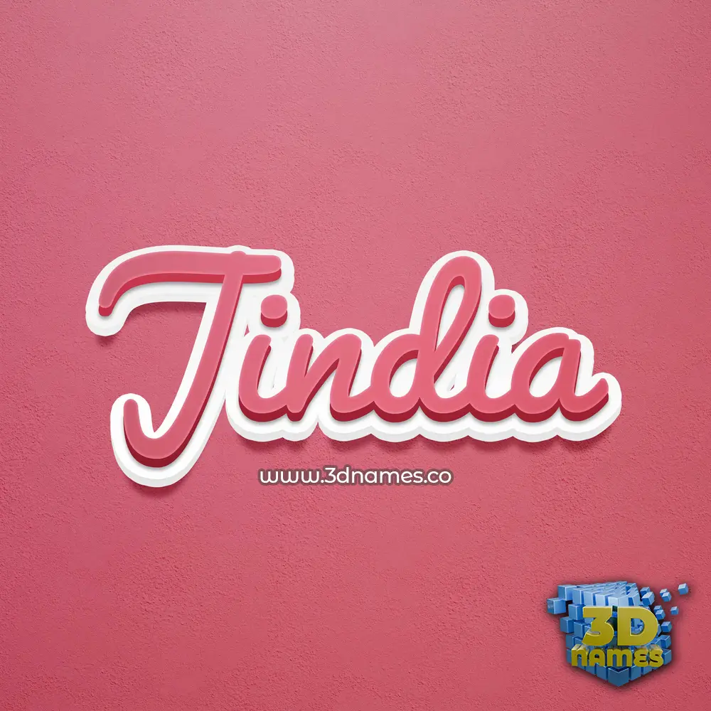 jindia in Red Scribble style - 3D name wallpaper