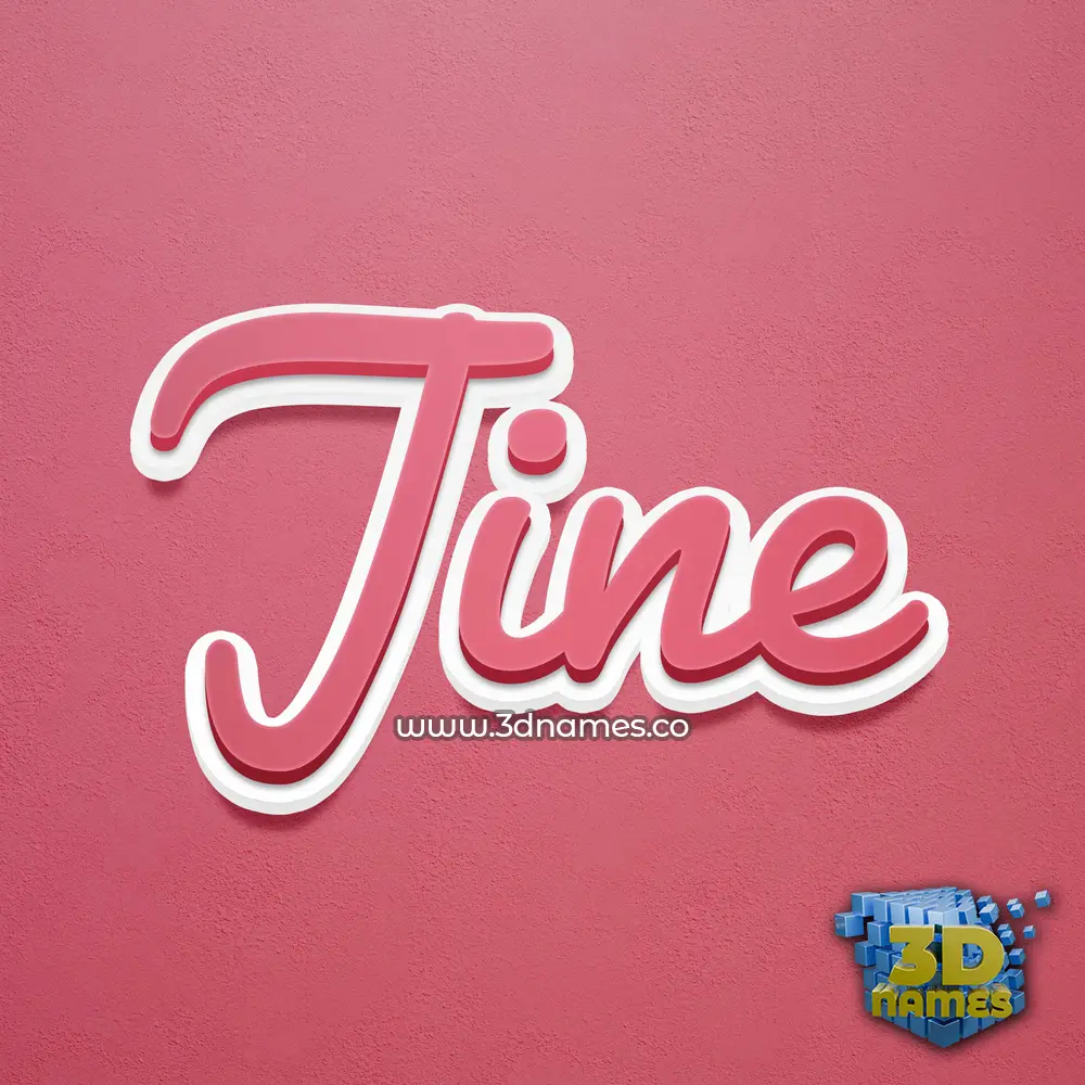 jine in Red Scribble style - 3D name wallpaper