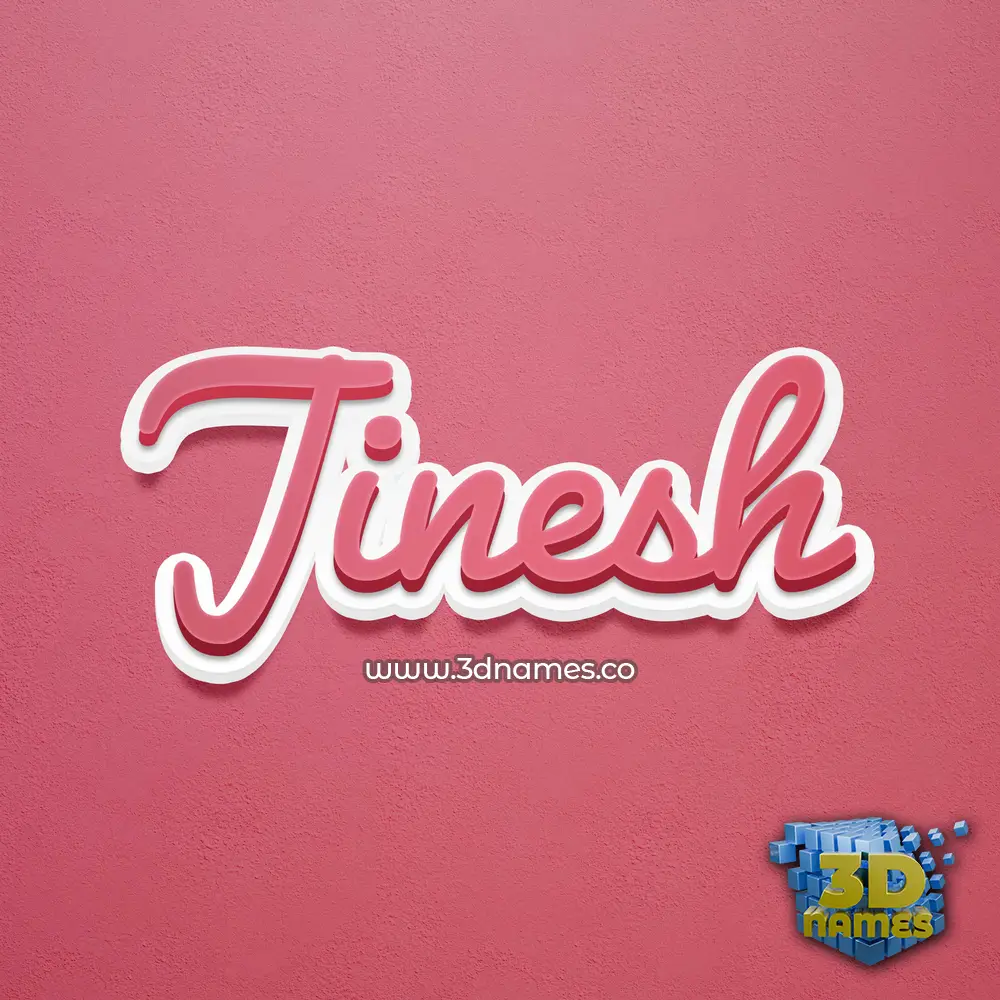 jinesh in Red Scribble style - 3D name wallpaper