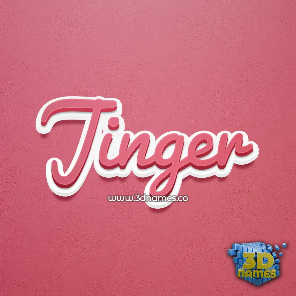 jinger in Red Scribble style - 3D name wallpaper
