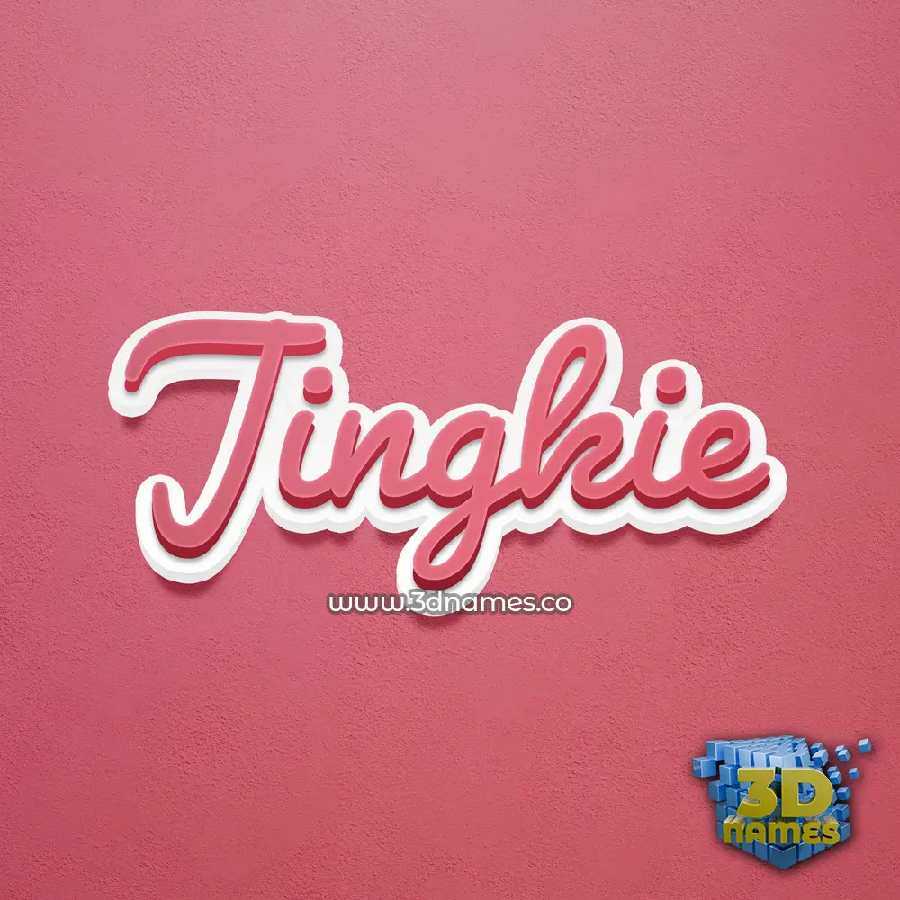 jingkie in Red Scribble style - 3D name wallpaper