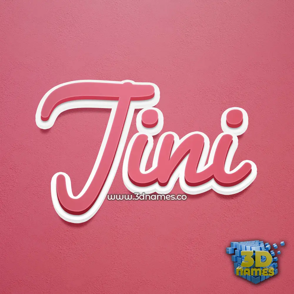 jini in Red Scribble style - 3D name wallpaper