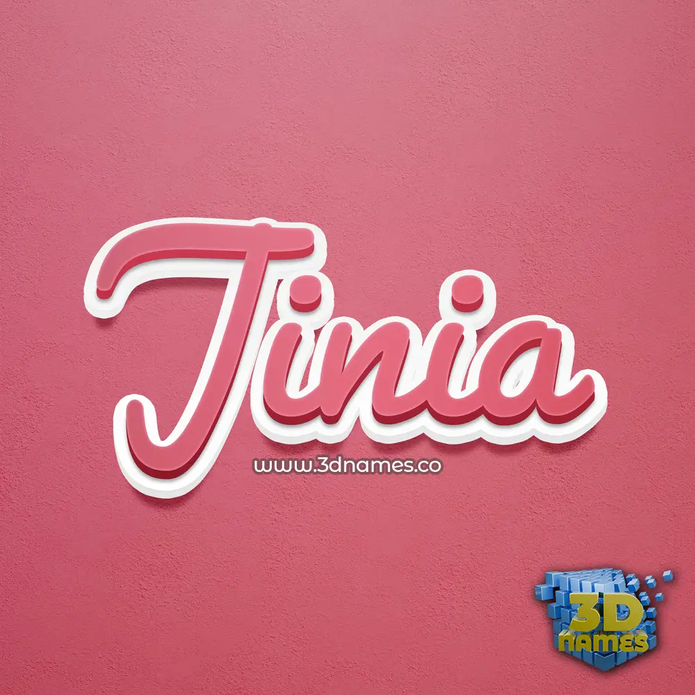 jinia in Red Scribble style - 3D name wallpaper