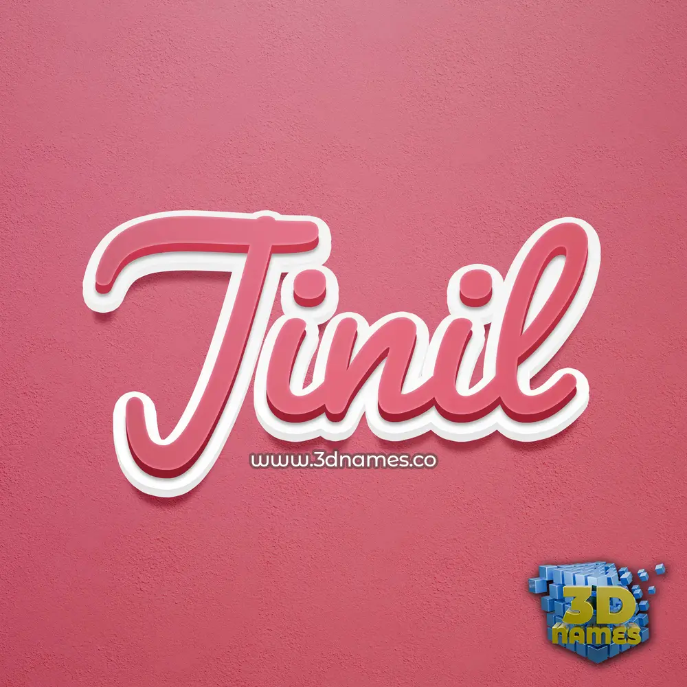 jinil in Red Scribble style - 3D name wallpaper