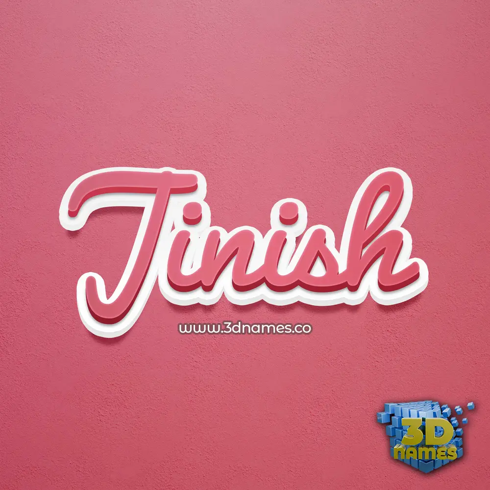 jinish in Red Scribble style - 3D name wallpaper
