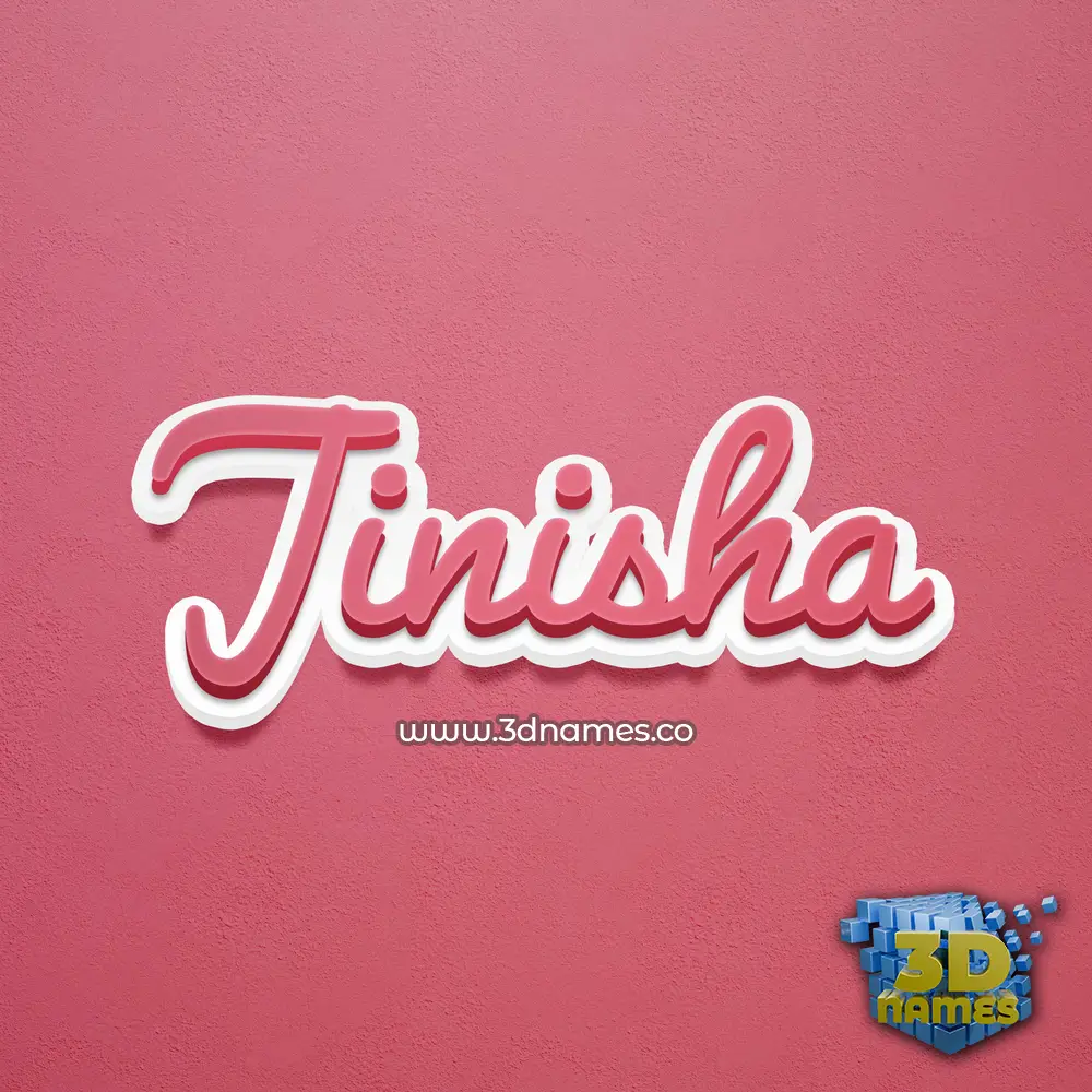 jinisha in Red Scribble style - 3D name wallpaper