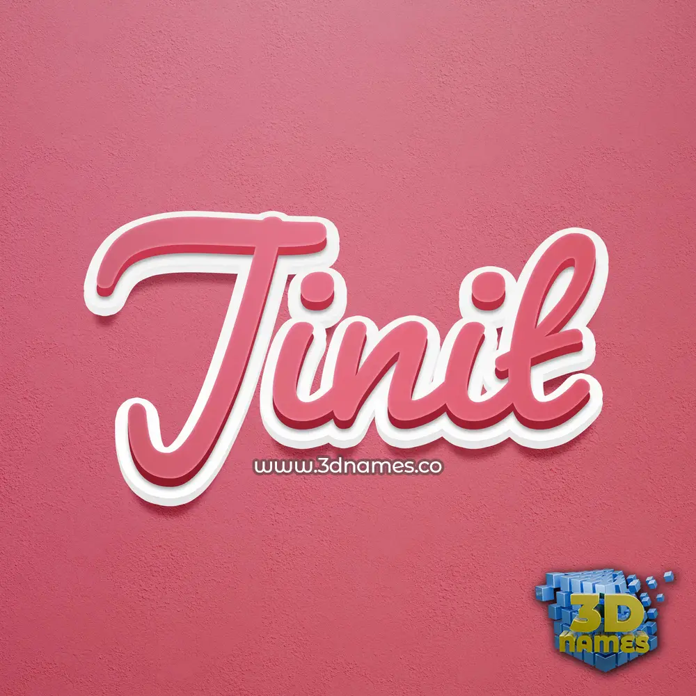 jinit in Red Scribble style - 3D name wallpaper