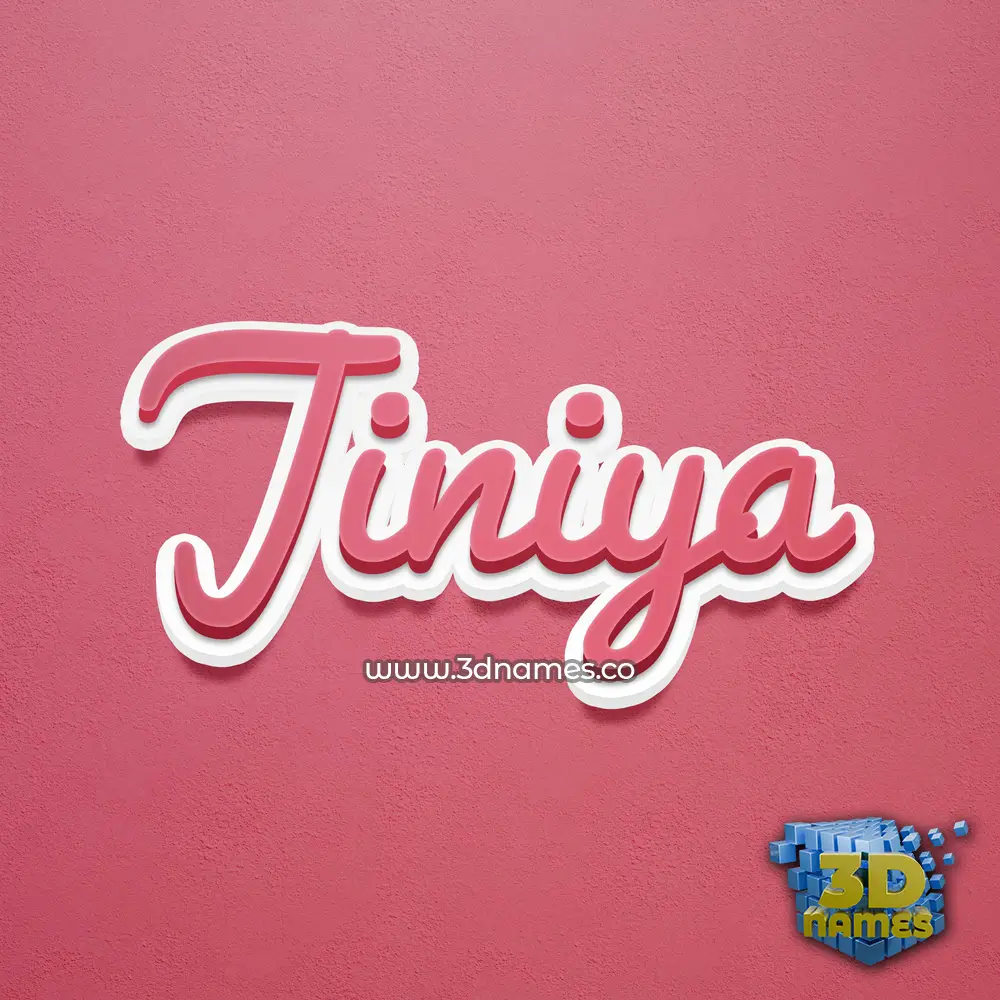 jiniya in Red Scribble style - 3D name wallpaper