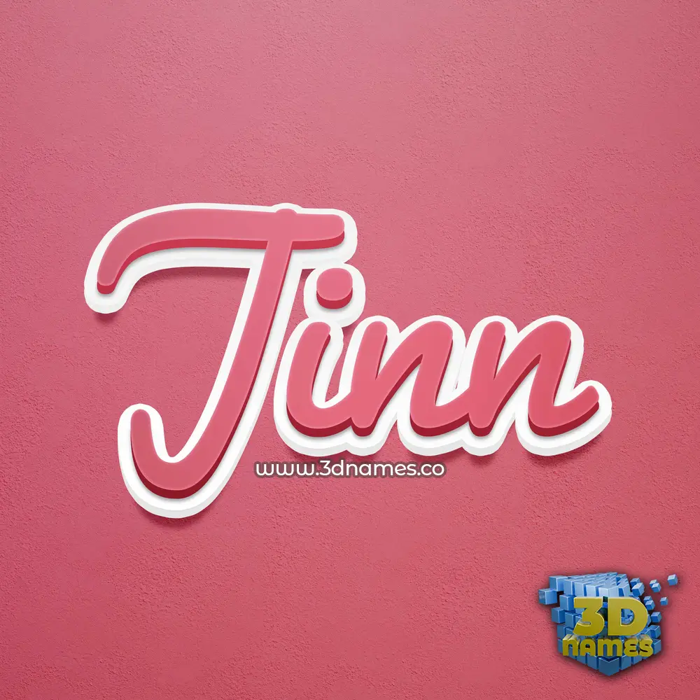 jinn in Red Scribble style - 3D name wallpaper