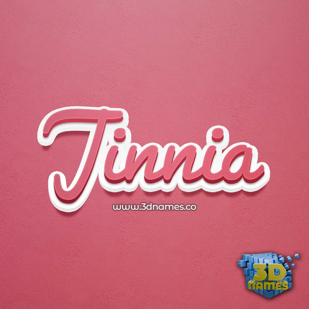 jinnia in Red Scribble style - 3D name wallpaper