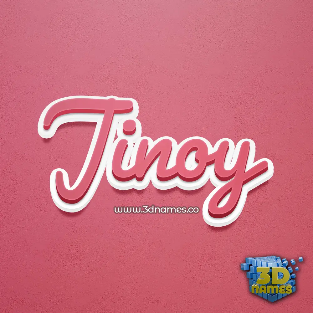 jinoy in Red Scribble style - 3D name wallpaper