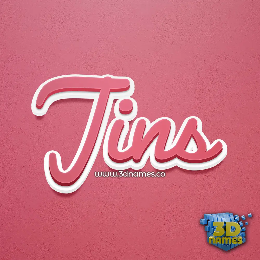 jins in Red Scribble style - 3D name wallpaper
