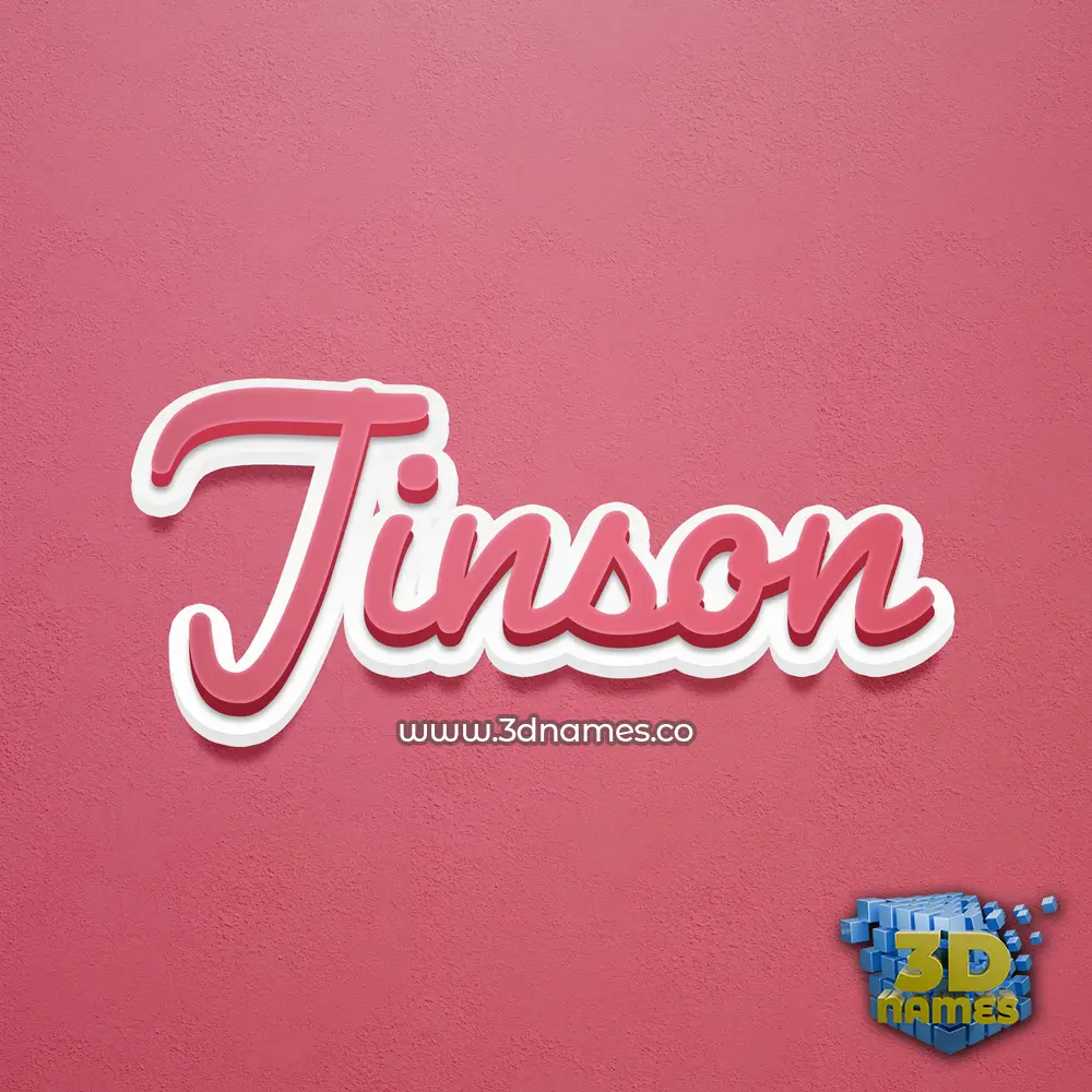 jinson in Red Scribble style - 3D name wallpaper