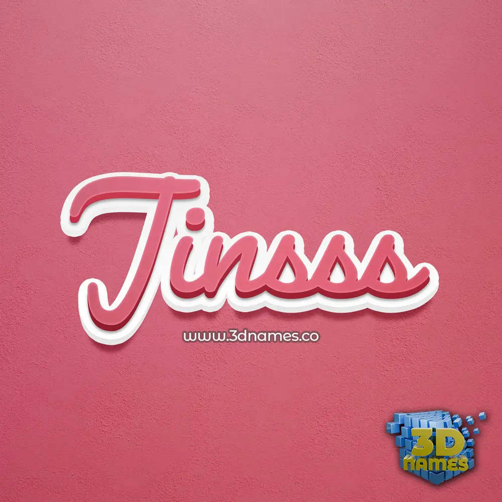 jinsss in Red Scribble style - 3D name wallpaper