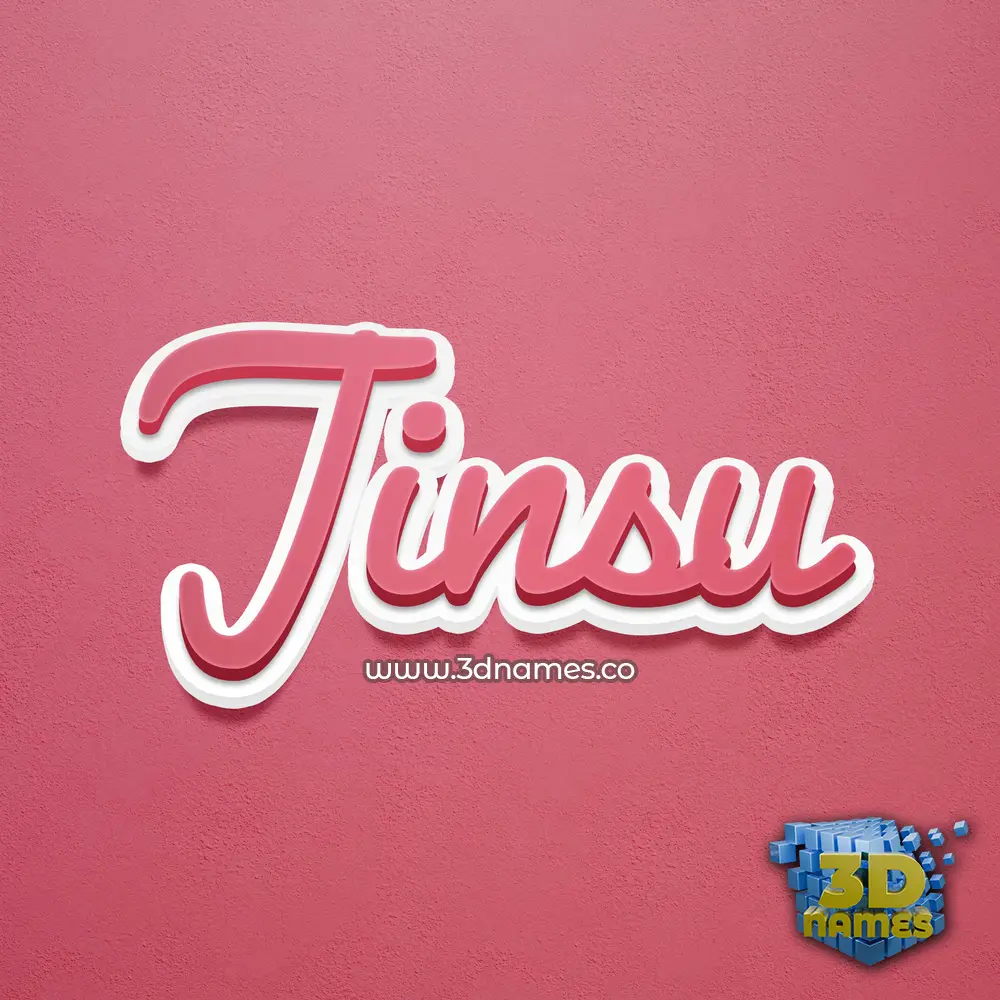 jinsu in Red Scribble style - 3D name wallpaper