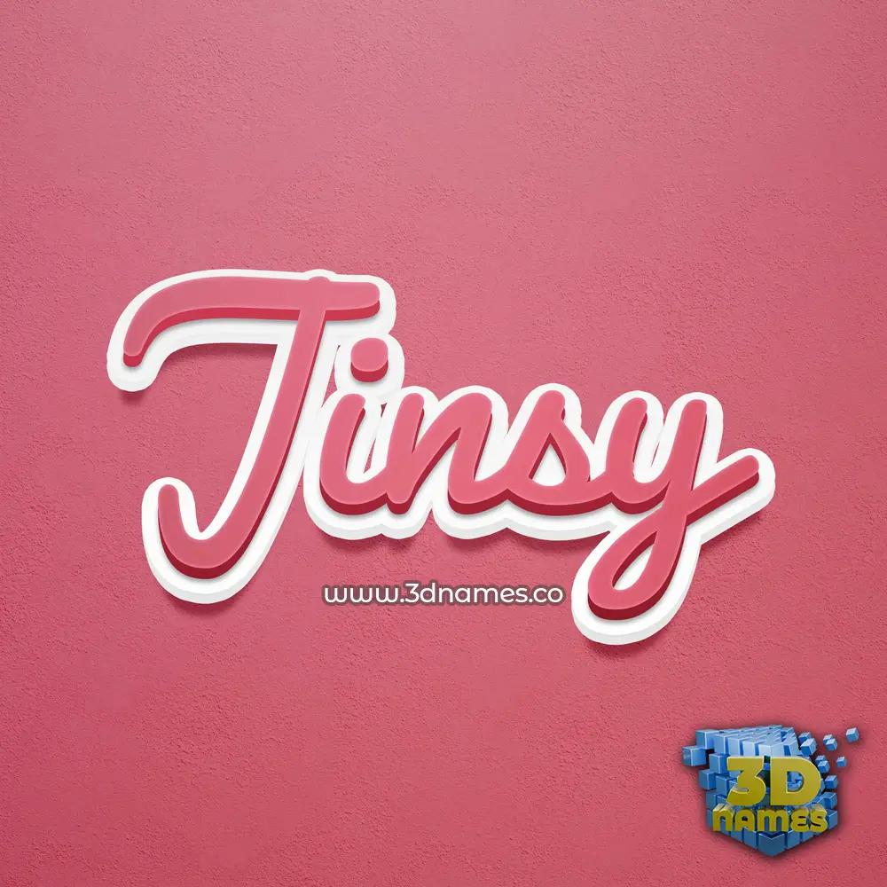 jinsy in Red Scribble style - 3D name wallpaper