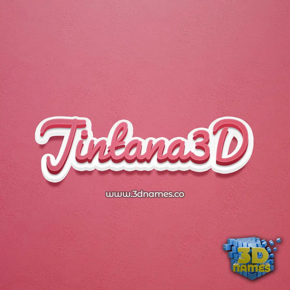 jintana3d in Red Scribble style - 3D name wallpaper