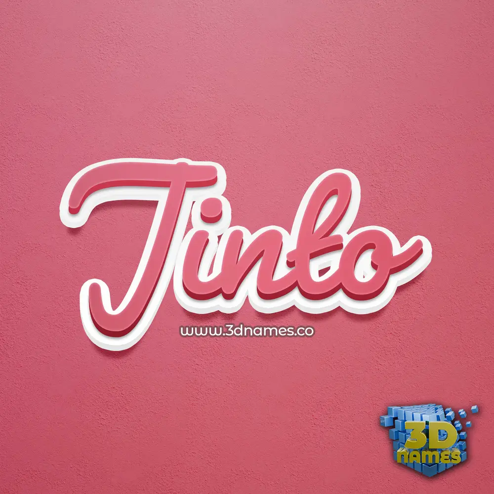 jinto in Red Scribble style - 3D name wallpaper