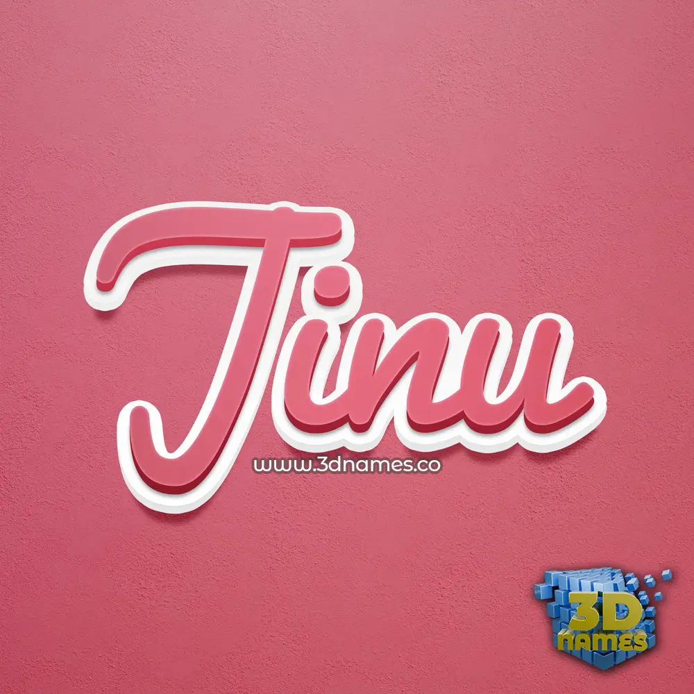 jinu in Red Scribble style - 3D name wallpaper