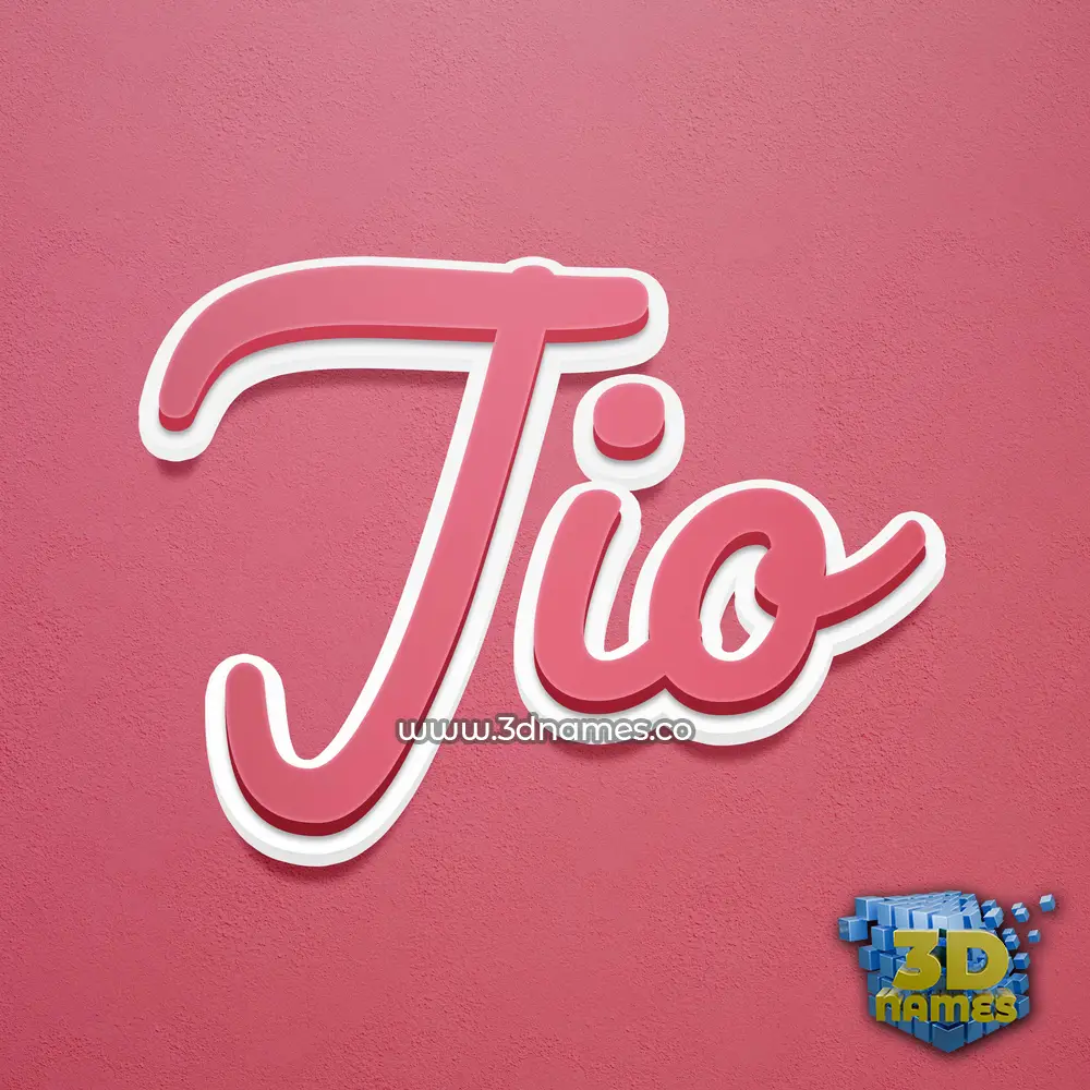 jio in Red Scribble style - 3D name wallpaper