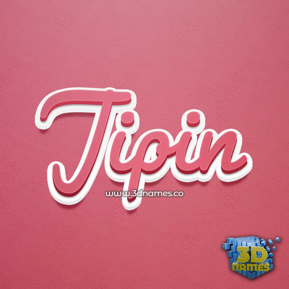 jipin in Red Scribble style - 3D name wallpaper