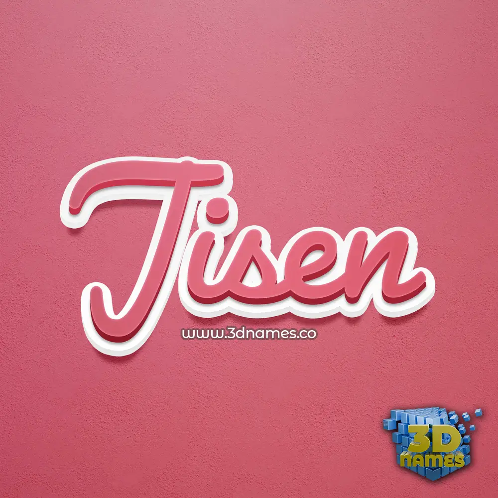 jisen in Red Scribble style - 3D name wallpaper