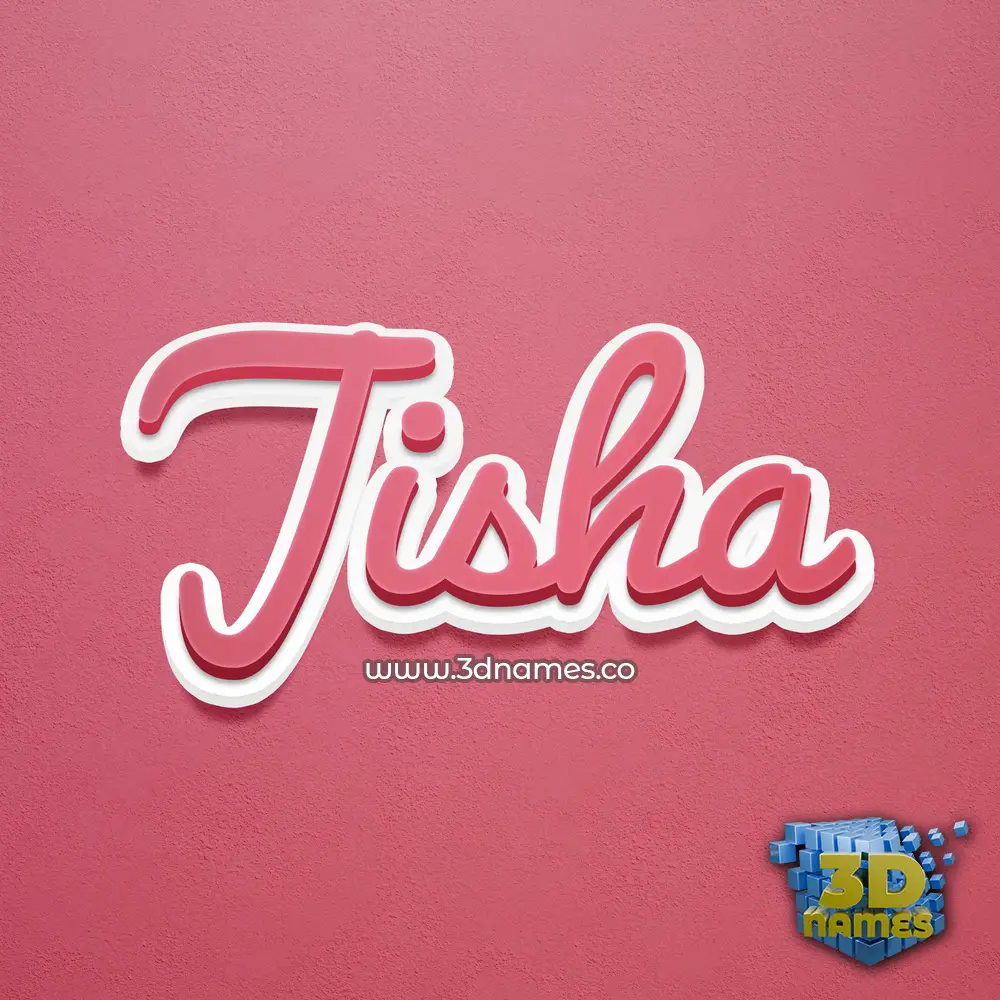 jisha in Red Scribble style - 3D name wallpaper