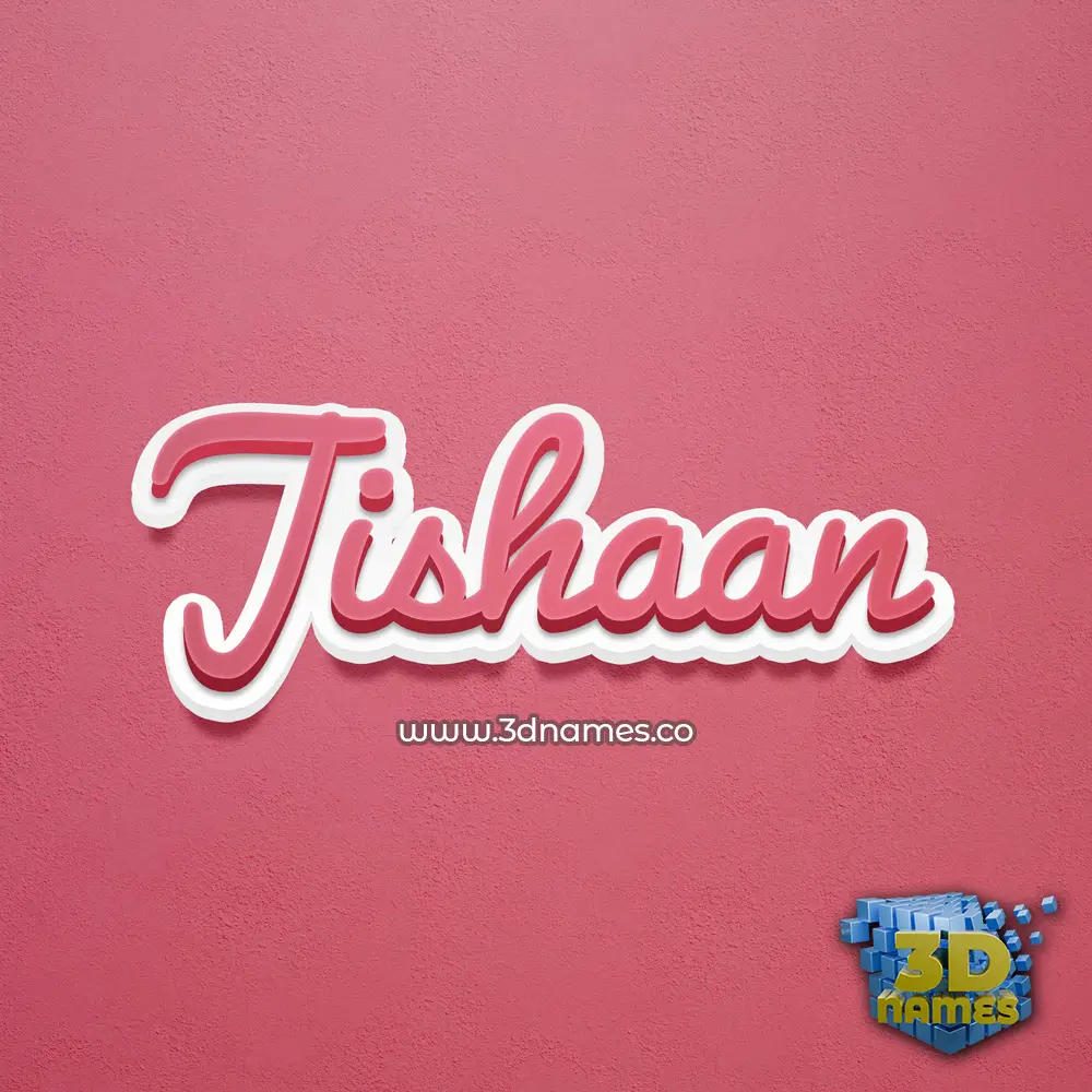 jishaan in Red Scribble style - 3D name wallpaper