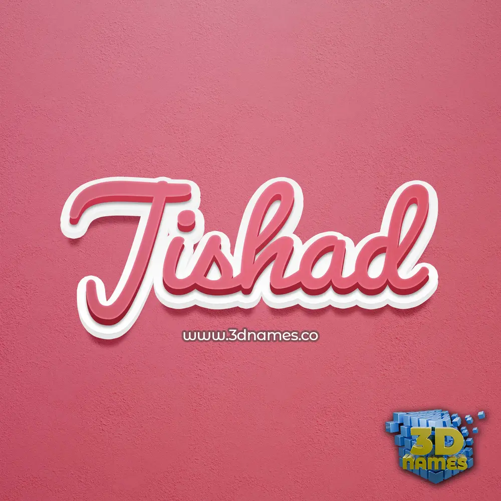 jishad in Red Scribble style - 3D name wallpaper