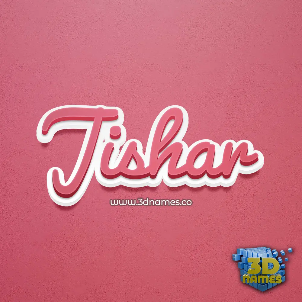 jishar in Red Scribble style - 3D name wallpaper