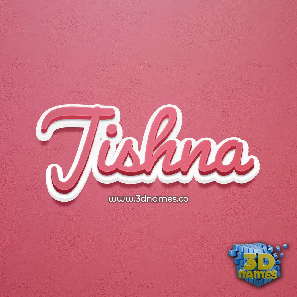 jishna in Red Scribble style - 3D name wallpaper