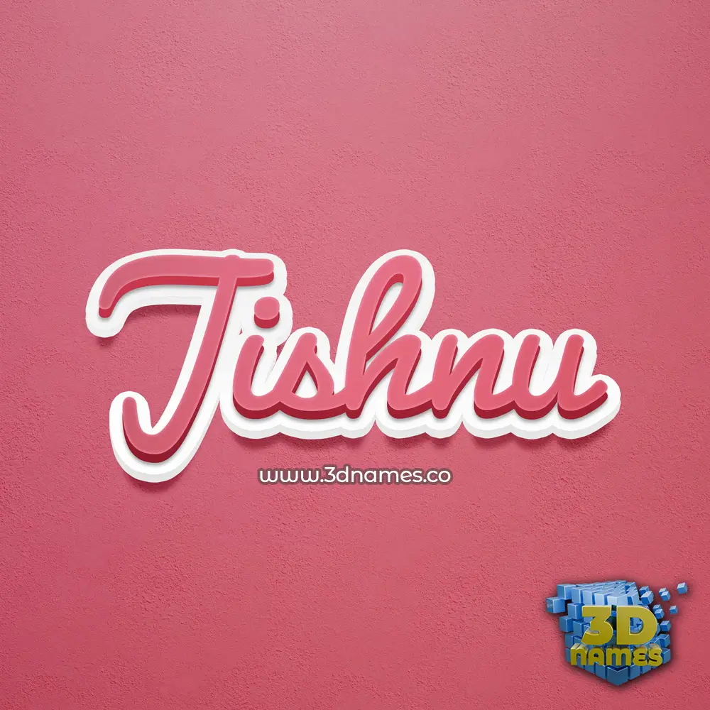 jishnu in Red Scribble style - 3D name wallpaper