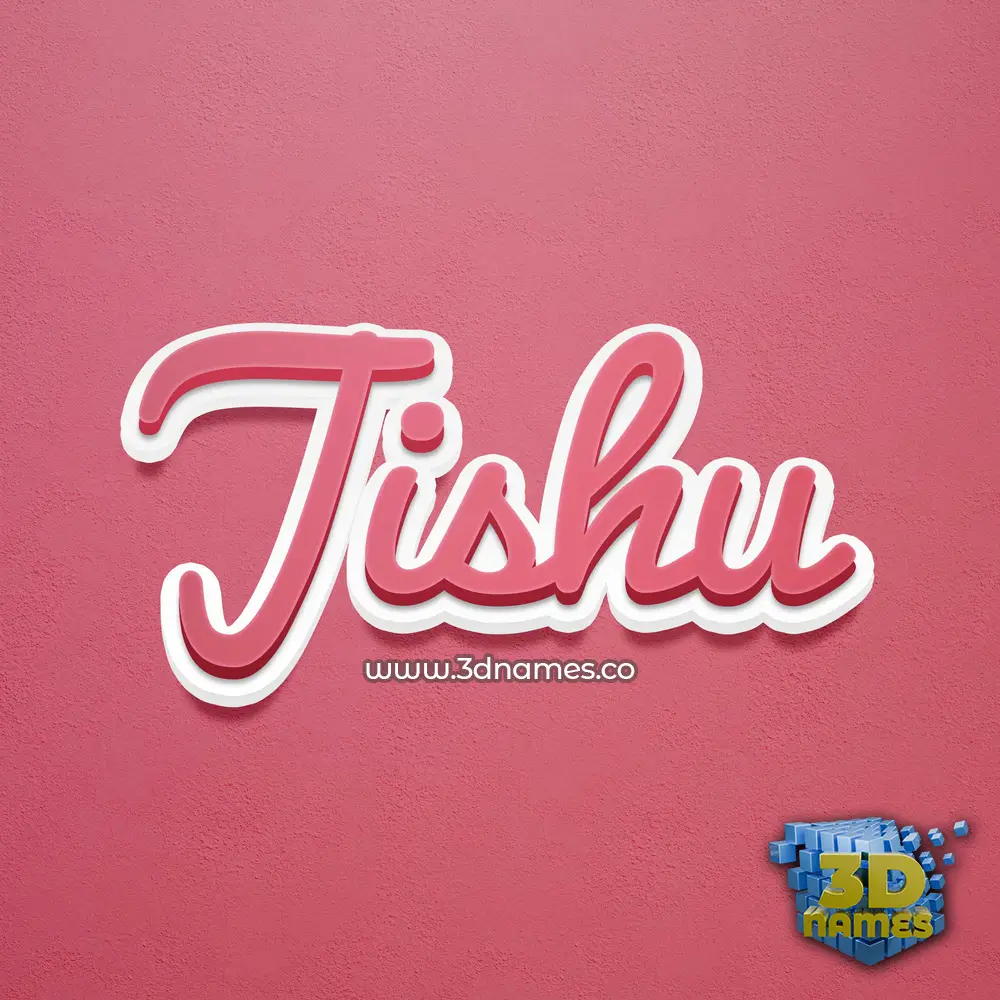 jishu in Red Scribble style - 3D name wallpaper