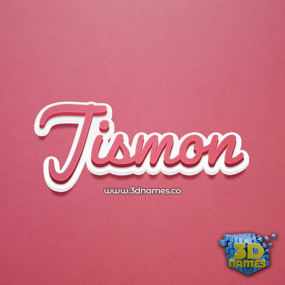 jismon in Red Scribble style - 3D name wallpaper