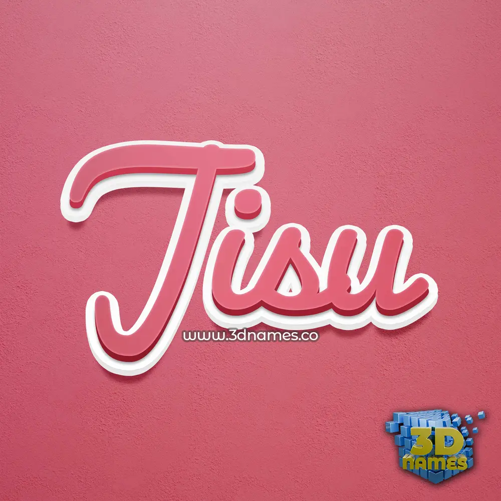 jisu in Red Scribble style - 3D name wallpaper