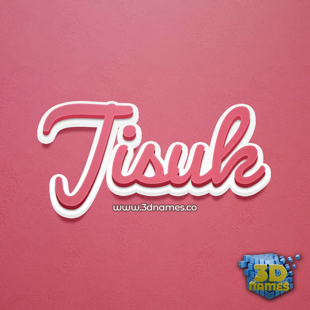 jisuk in Red Scribble style - 3D name wallpaper