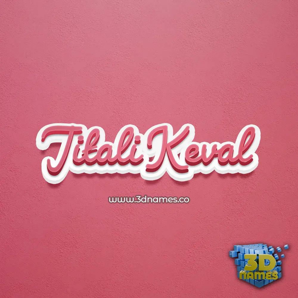 jitali keval in Red Scribble style - 3D name wallpaper