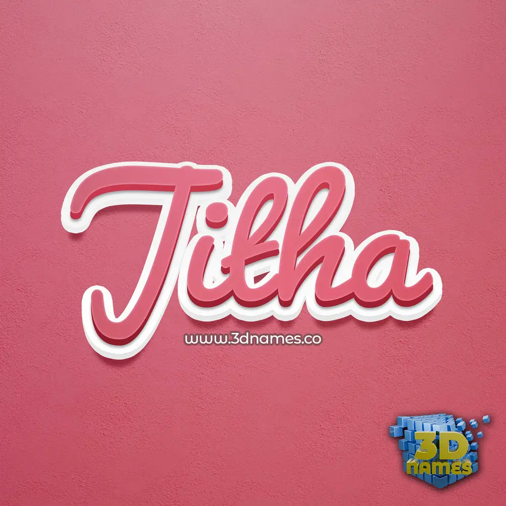 jitha in Red Scribble style - 3D name wallpaper