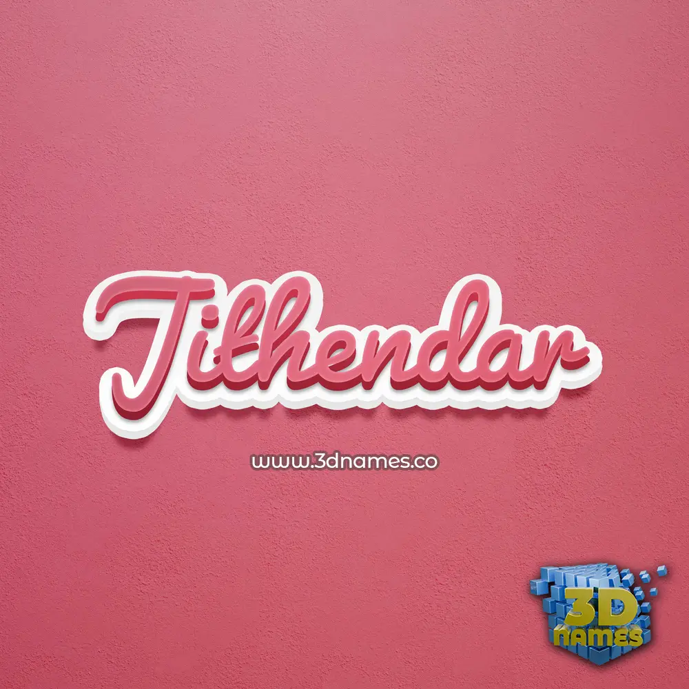 jithendar in Red Scribble style - 3D name wallpaper
