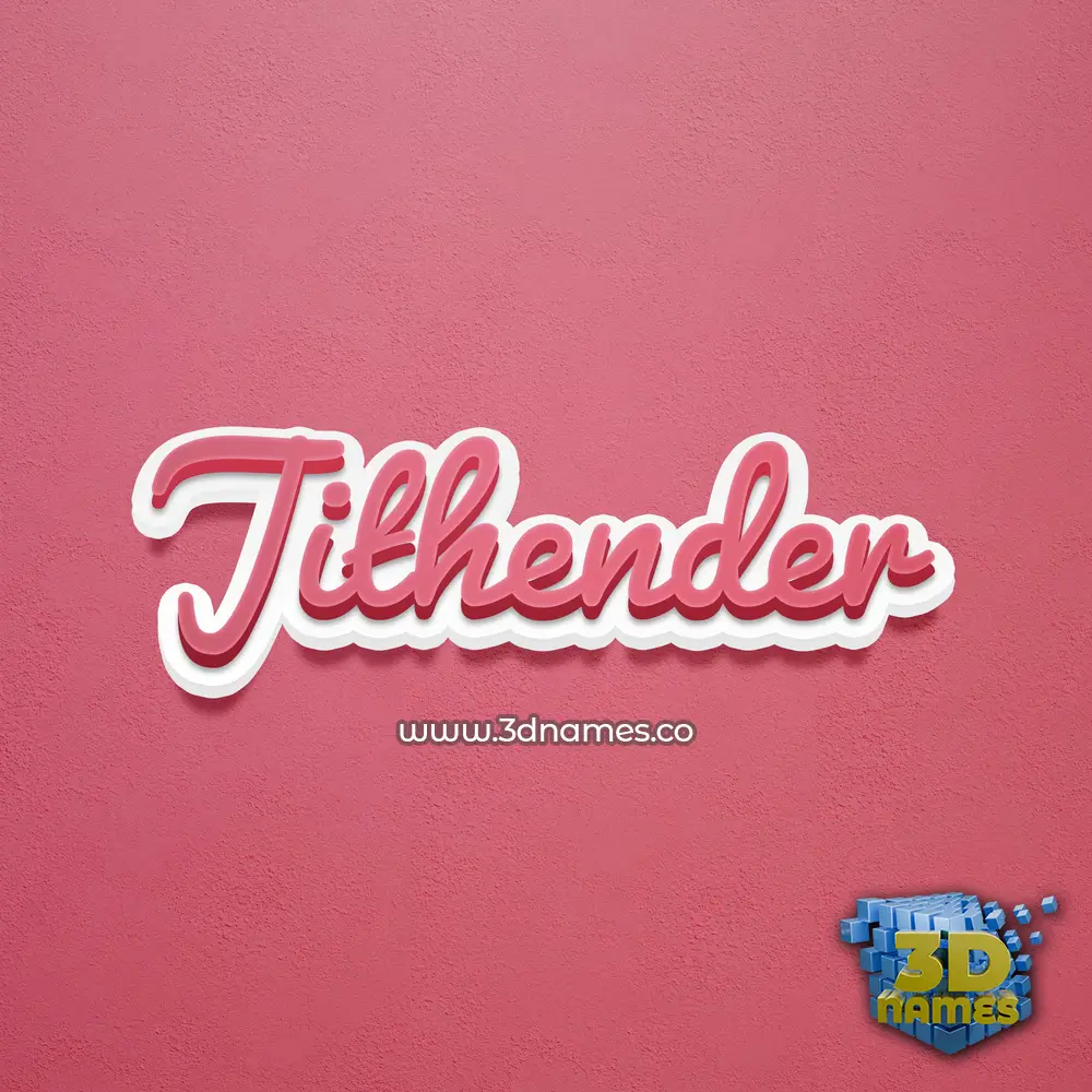 jithender in Red Scribble style - 3D name wallpaper