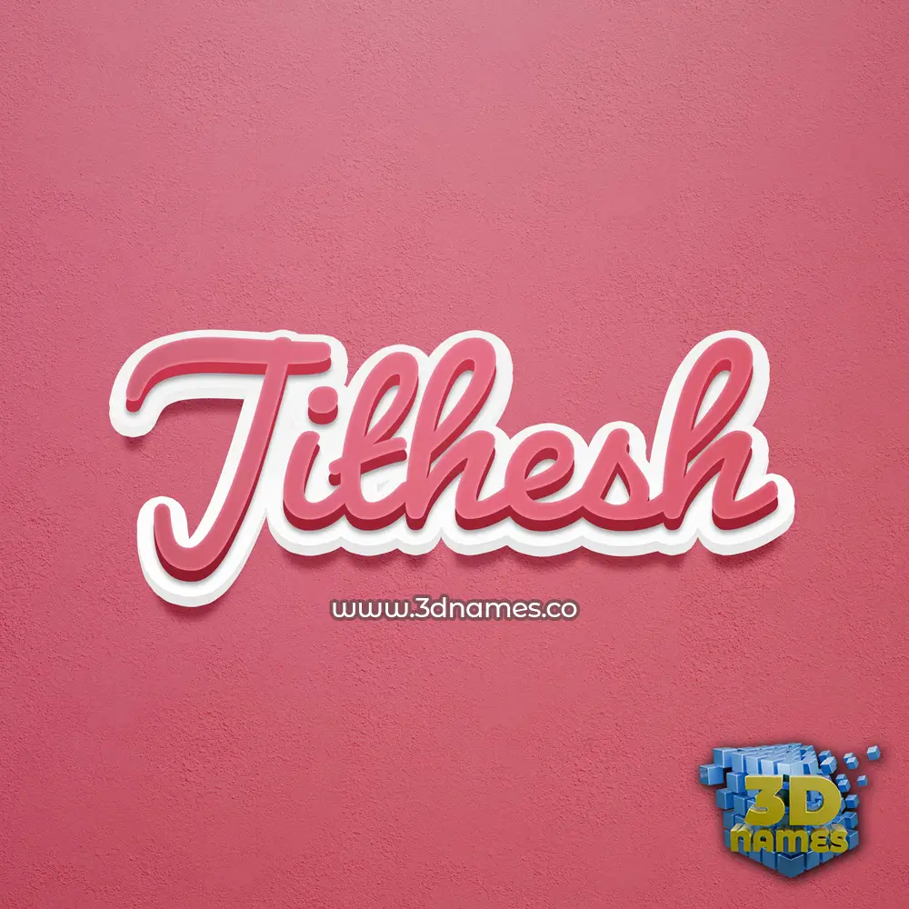 jithesh in Red Scribble style - 3D name wallpaper