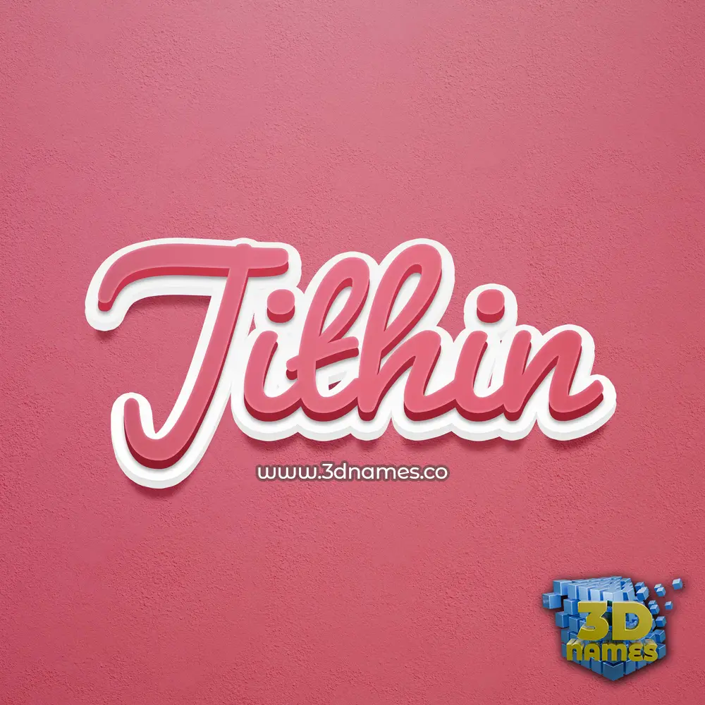 jithin in Red Scribble style - 3D name wallpaper