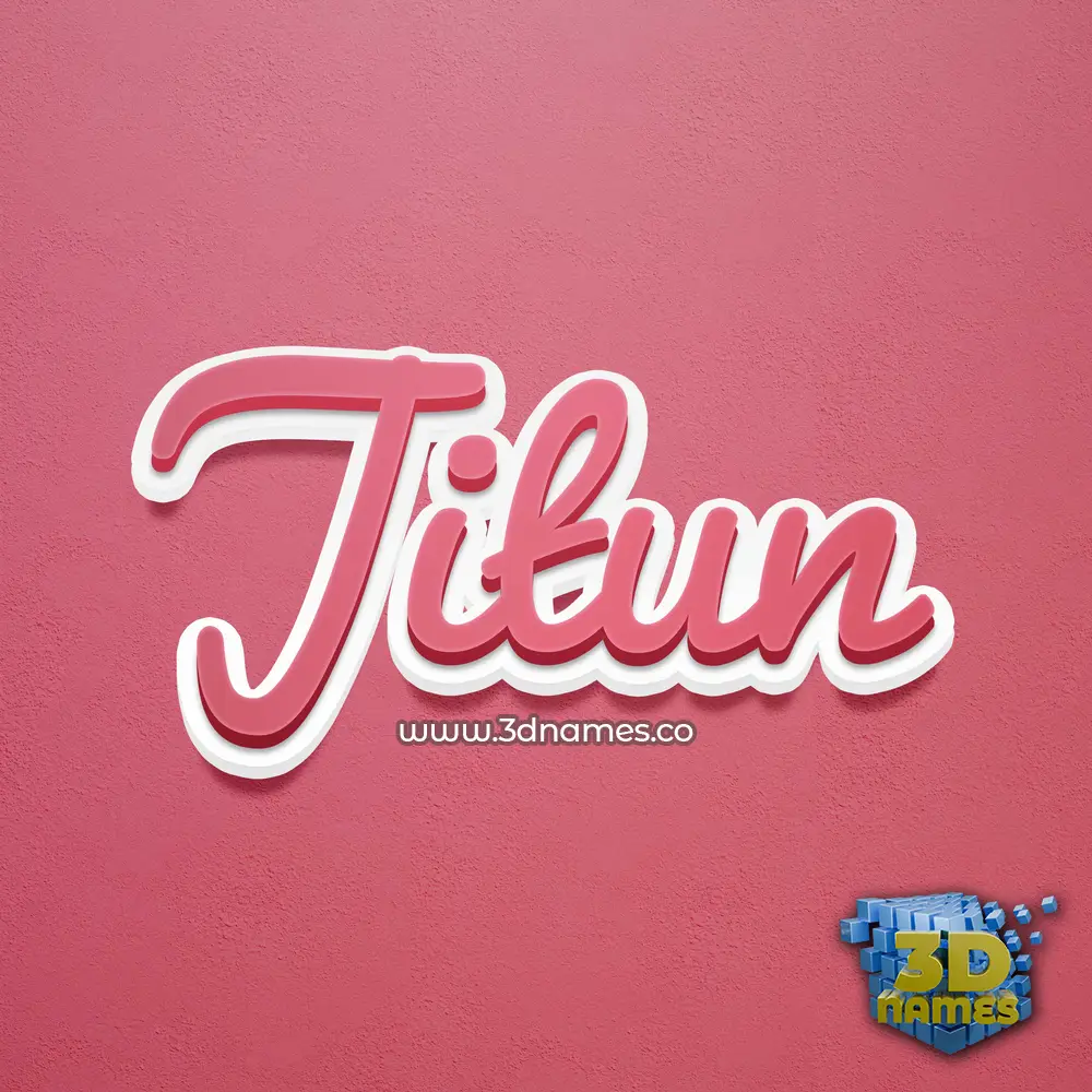 jitun in Red Scribble style - 3D name wallpaper