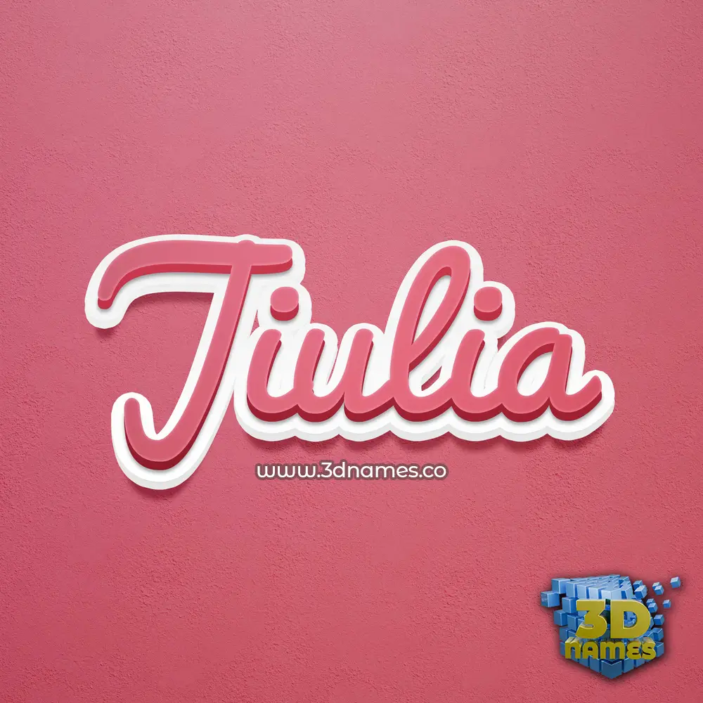 jiulia in Red Scribble style - 3D name wallpaper